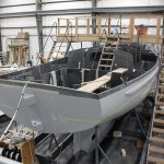 Work on the interior begins.