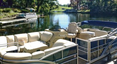 Boat with cushions