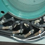 Close-up of Stator connectors for a six-phase generator.